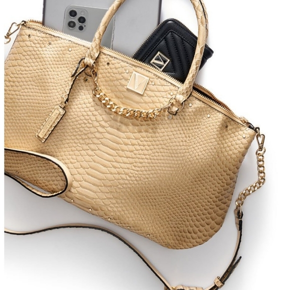 Victoria Secret Slouchy Crossbody Satchel Python - Picture 2 of 8